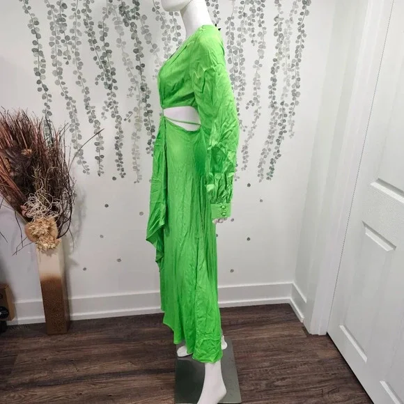 green dress with coat Why Mary 